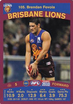 2010 Team Zone AFL Team #105 Brendan Fevola Front